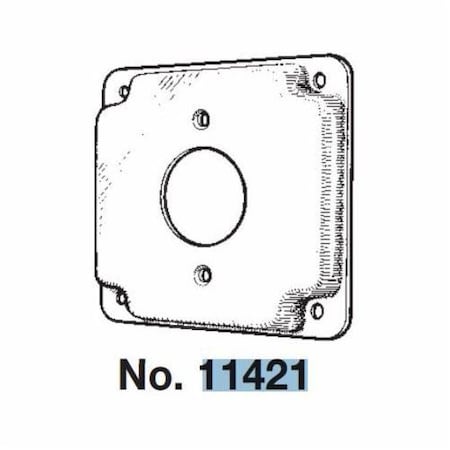 Mulberry Box Cover, 1 Gang, Steel, Single Receptacle Cover Type 11421
